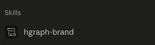 Hgraph brand skill file in Claude